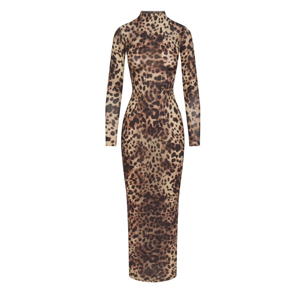 Skims X Dolce & Gabbana Milky Sheer Mock Neck Long Dress - XS - NWT